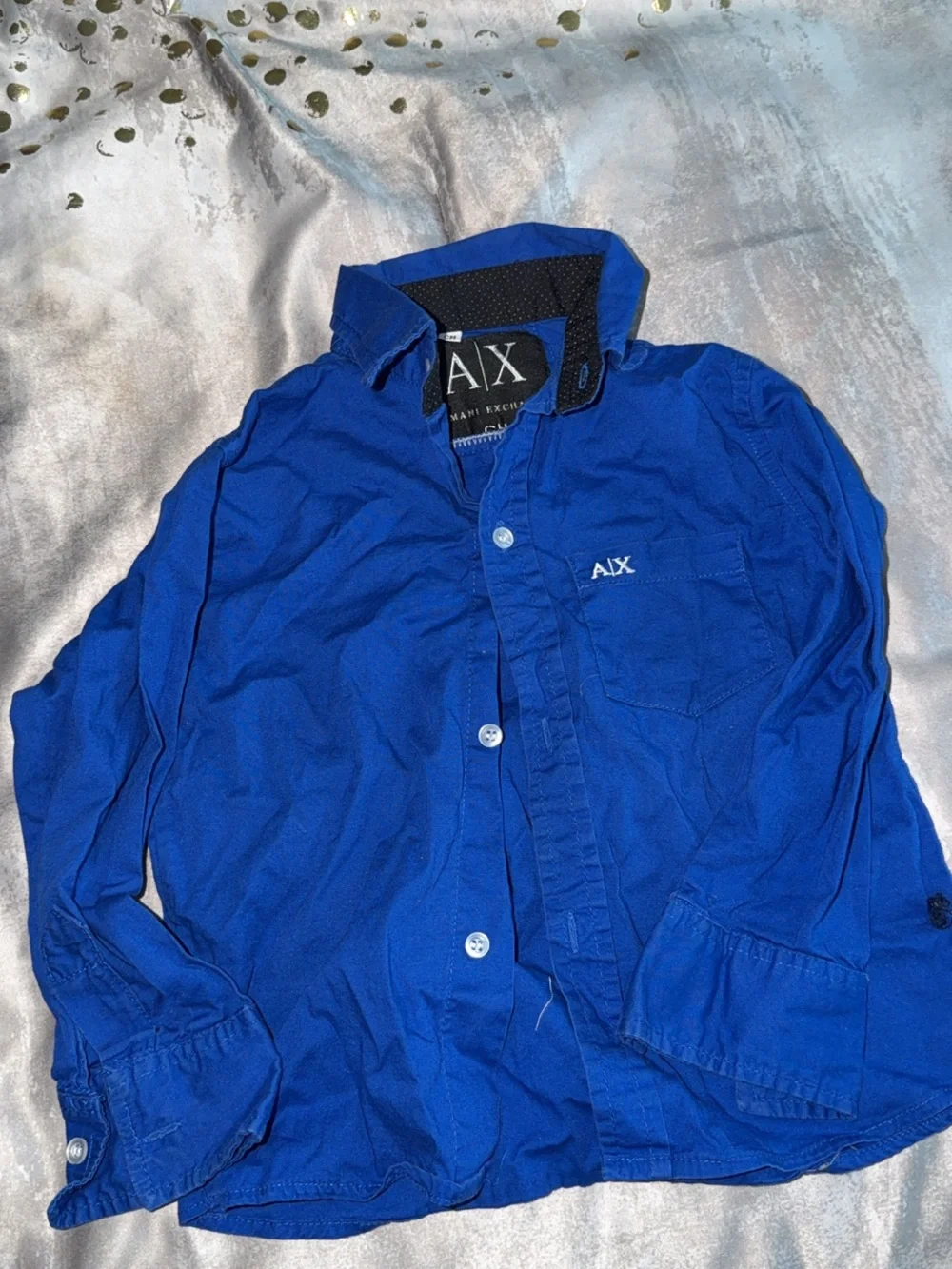 Armani Exchange Bright Blue Button-Up Shirt
